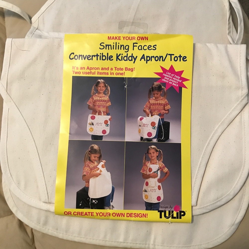 Smiling Faces Convertible Kiddy Apron:Tote Bag Craft Project